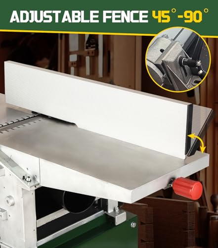 PT260A Jointer and Thickness Planer,2200W Power, 2HS Planer Blades,Passage Height/Width 160/260mm,Chip Removal 3mm,Blade Speed 6500RPM, Includes Cast Iron/Cast Aluminum Table, Base Frame and Stop