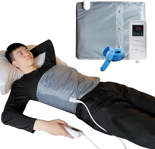 Atdoriat Natural Jade and Tourmaline Slimming Full Circle Heating Belt Abs Sculptor Vibration Massage Lower Back Pain Relief Body Shape Massager ab Toner Machine(with Stones)