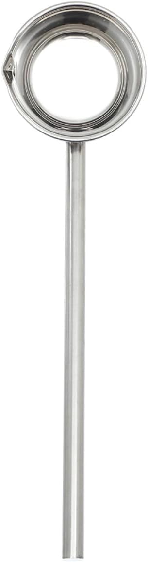 TOYANDONA Stainless Steel Long Handle Water Scoop Ladle with Spout 45cm Kitchen Water Spoon for Household and Garden Use, Sturdy Welded Soup Ladle for Cooking and Watering