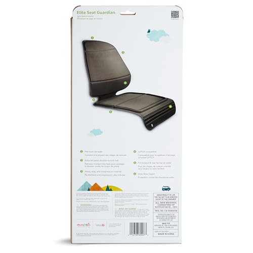 Image of Munchkin Elite Seat Guardian Car Seat Protector, Under Car Seat Cover for Baby and Toddler Seats, Rear or Forward Facing, Dark Grey