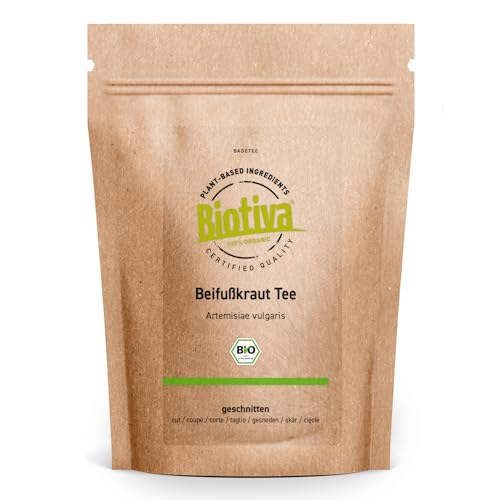 Té de artemisa orgánico 100 g - seleccionado a mano - Artemisiae vulgaris - té de artemisa - embotellado y controlado en Alemania - Biotiva