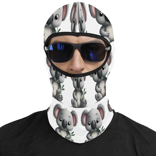 Pasamontañas para hombres y mujeres con diseño de koala impreso, máscara facial térmica para clima frío, equipo para motocicletas y esquí miniatura 3