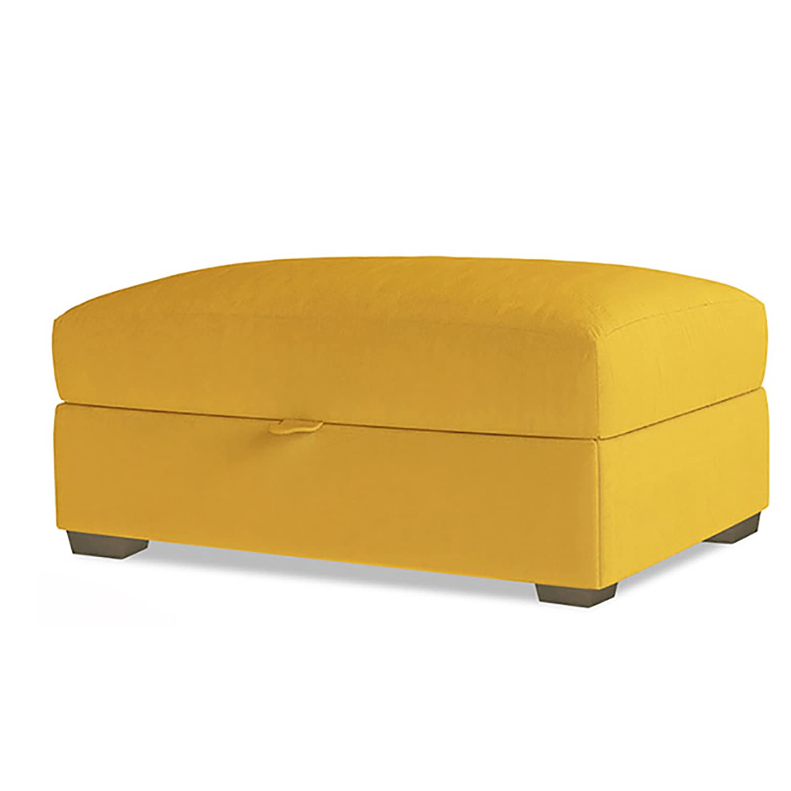 Tabouret en bois avec rangement intégré, banc coffre jaune pour chambre et salon