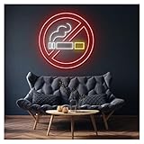 LEMST Luces de neón Letrero De Neón No Fumar, Ideal Para Cafeterías, Tiendas, Cines, Decoración Pared, Regulable, 50cmx50cm