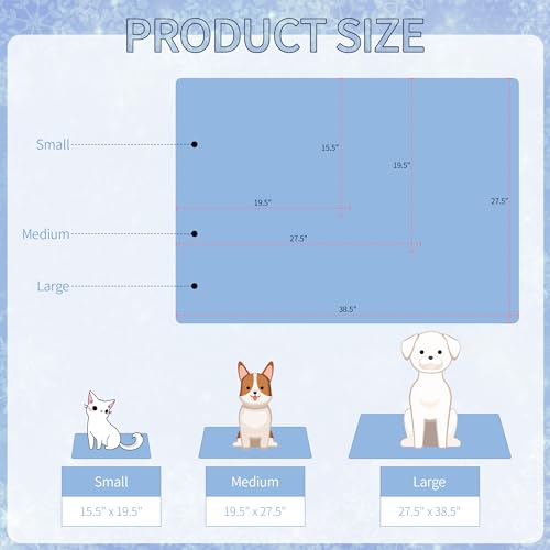 Image of NACOCO Nylon, Pet Cooling Mat Cat Dog Cushion Pad Summer Cool Down Comfortable Soft For Pets And Adults (Small, Blue)