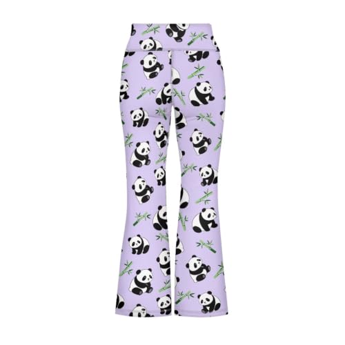 Image of Girls Leggings Floral Print High-Waisted Flared Pants 5-14 Years