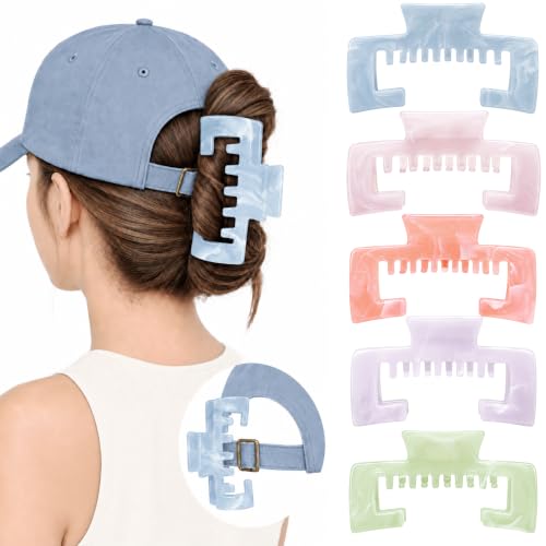 5Pcs Claw Clips for Trucker Hair, Non-Slip Hat-Friendly Clips for Women image 5