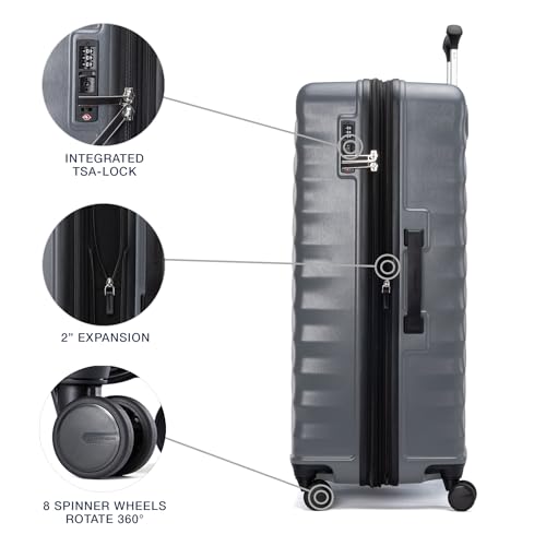 Image of Travelpro Maxlite Air V2 Hardside Expandable Checked Luggage, 8 Spinner Wheels, Lightweight Hard Shell Suitcase, TSA lock, Shadow Grey, Checked Large 28-Inch
