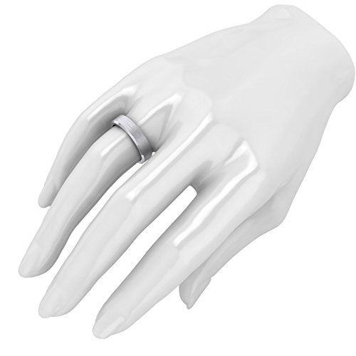 Heavy Solid Sterling Silver 6mm Flat Court Shape Matt Centre Polished Bevel Edges Mens Wedding Ring Plain Band4