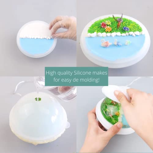 Housecraft Silicone Epoxy Resin Molds - Resin Molds Silicone Kit Bundle | 18Pcs - Sphere, Cube, Coaster, Pyramid, Candle Holder, Ash Tray Shapes | Repurpose As Candle Molds Or Bath Bomb Molds #TOP3