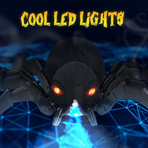 DEERC Remote Control Spider, Robot Spide with Spray and Lights, Black Widow Toy for Kids, for Halloween Xmas Birthday Party Joke Prank, Wireless RC Realistic Bot Moving Real Music Effect Tarantula