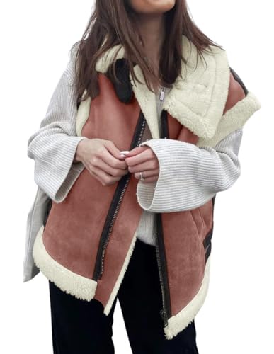 Chaleco de ante loveimgs para paseos invernales de mujer