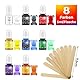Barlone Epoxidharz Farbe Set, 8 Farben Konzentrierte Flüssiger Epoxidharz Farben mit 10 Rührstäbchen für Epoxy Resin Kunst, DIY Kunsthandwerk, Resin Farbe für Handwerk Machen, Malerei, Schmuck, je 5ml