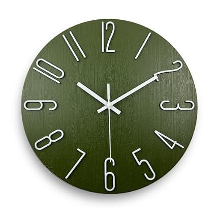 12 Inch Wall Clock Silent Non Ticking, Preciser Modern Style Decor Clock for Home, Office, School
