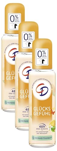 CD DEO ZERSTAEUBER GLUECK 75 ml, Deodorant ohne Aluminiumsalze, langanhaltender Schutz für 24 h (Packung mit 3)