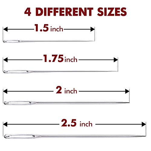 image for ZP Crafts 28 PCS Large Eye Sharp Sewing Needles 1.5-2.5 in - Stainless