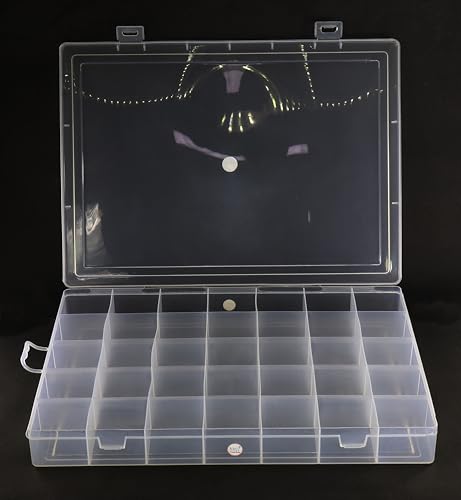 Image of NMII Multipurpose Plastic Storage Box with Partitions | Transparent Organizer with Secure Lid | Ideal for Stationery, Craft Supplies, Tools, and Jewellery, Accessories | Lightweight-(35 Partitions)