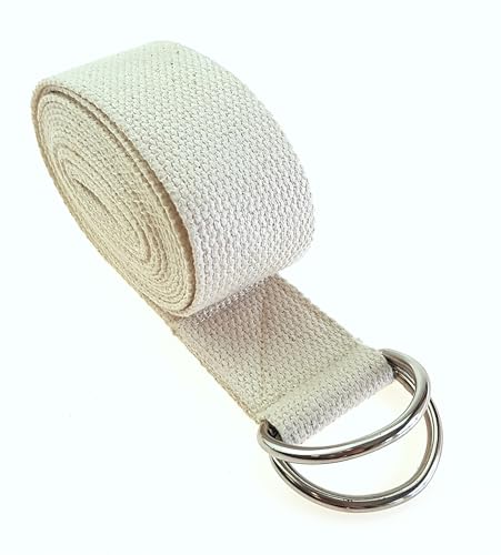 Yoga rem yoga rem 210 cm lång 100 % bomull med metallspänne, remmar träning stretchhjälp