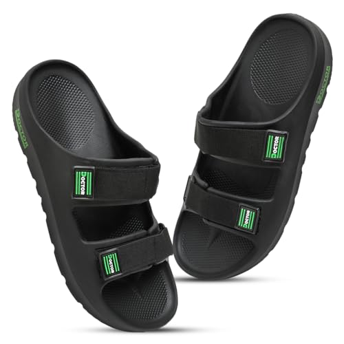 Doctor Health Super‑Soft Men’s Orthopedic Double‑Strap Slippers – Ultra‑Soft EVA Footbed, Adjustable Arch Support, Anti‑Skid Heel Pain Relief