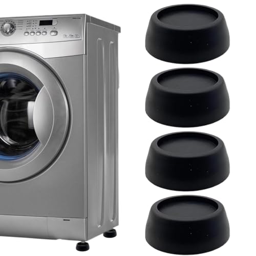 4 Pcs Anti-Vibration Pieds pour Machine à Laver, Noir Tapis Anti-vibration pour Machine à Laver, Patins Anti-vibrations Supports en Caoutchouc pour Sèche-Linge et Lave-linge,pour Machines à Laver