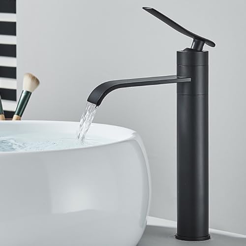 Mitigeur d'eau chaude froide cascade noir pour robinet de lavabo de salle de bain - 2