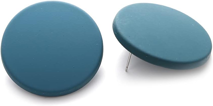 Button Earrings, Large Round Acrylic Stud Earrings for Women