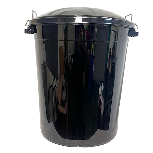 Srendi® 50L Hygienic Plastic Bin/Waterproof/Rodent Proof/Ideal for Outdoor/Animal Feed/Food/Storage/Flour Locking Lid (Black) - Image 2