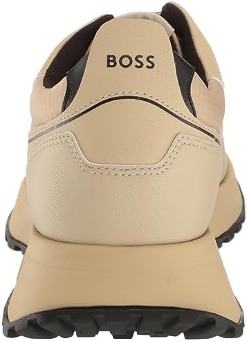 BOSS Men's Tonal Mix Material Run Style Sneaker, Sand Stone Beige, 10 | Image 2