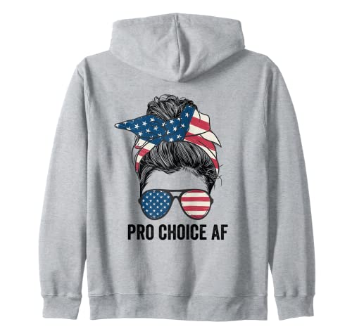 Pro Choice AF - Diritti riproduttivi - Messy Bun US Flag Felpa con Cappuccio