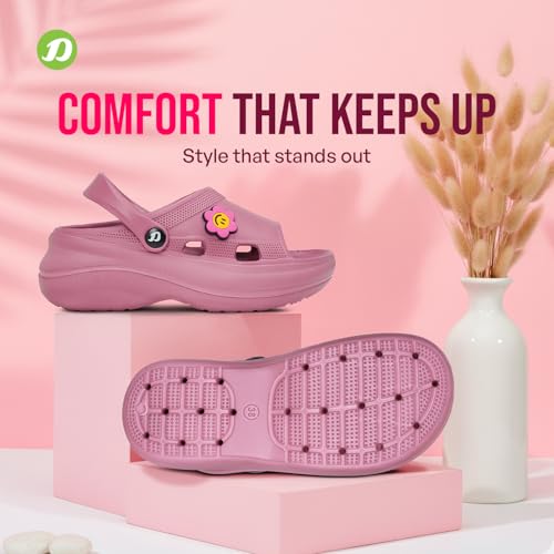 Image of DOCTOR EXTRA SOFT Women's Classic Smiley Charm Clogs /Sandals with Adjustable Back Strap for Adult| Comfortable & Lightweight | Stylish & Anti-Skid| Casual Waterproof Everyday Mules Girls Ladies D-539