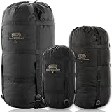 M-TAC, Bolsa de compresión de Nailon Ligero para Saco de Dormir, Impermeable, para Viajes, Acampada, Senderismo, al Aire Libre, 24 L, L, Negro