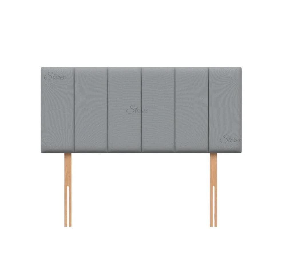 Plush Fabric Padded Lined Headboard For Devan Bed Bedroom Furniture Size 2Ft 6Inch/ 3Ft/ 4Ft/ 4Ft 6Inch/ 5Ft /6Ft -20 Inch Height 20inch (Silver, 20inch Height 3Ft Single)