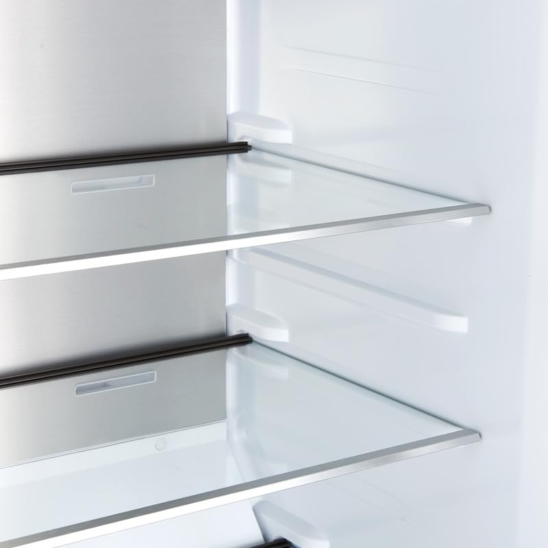 Forno Maderno 28" Convertible Upright Freezer/Refrigerator, 13.6 Cu.Ft., Energy Efficient Storage With Antique Brass And Stainless Steel Handles, Right Swing Door - Black on Fridge.com - View 4