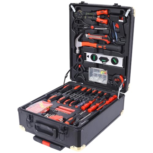 Kit de herramientas combinado con 969 piezas y caja rodante negra miniatura 2