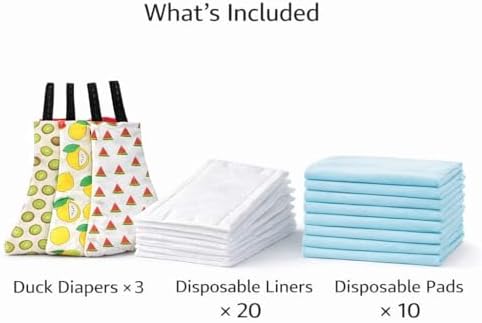 Duck Diaper Care Kit for Ducks and Chickens, Reusable Duck Diapers with Disposable Liners and Absorbent Pads, Indoor Poultry Daily Care Set(S) - 1