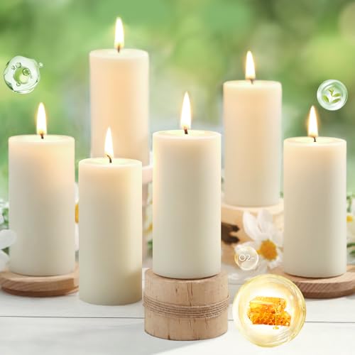 Ivory Beeswax Pillar Candles,100% Pure & Natural, 344 H Long Clean Burning by MAKALONE - Used condition - US$39.18