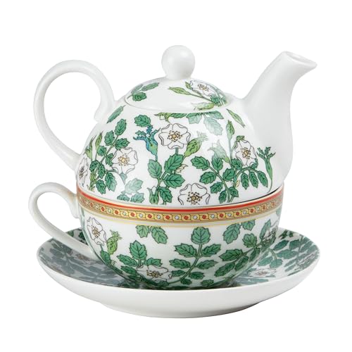 Grace Teaware Porcelain 4-Piece Tea For One (Floral Green Leaves) by Gracie China by Coastline Imports - Used condition - Image 2