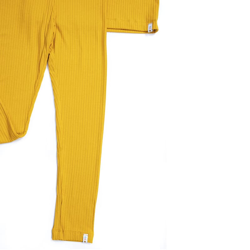 Image of Baby Toddler Girl Clothes Solid Color Ribbed Long Sleeve Shirt Pants Outfit Sets