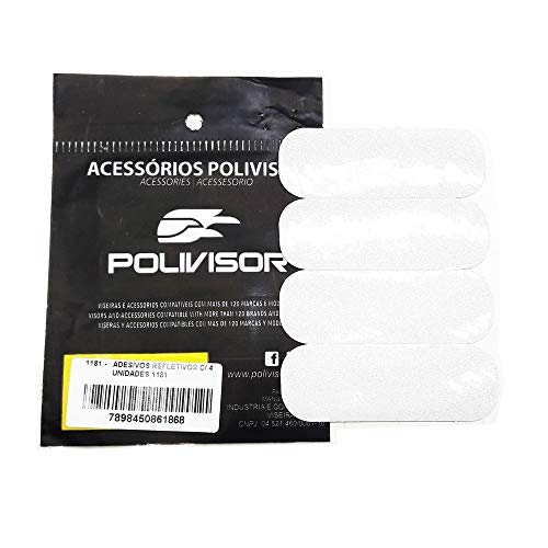 Adesivo Refletivo para Capacete Prata 4 Unidades 1181