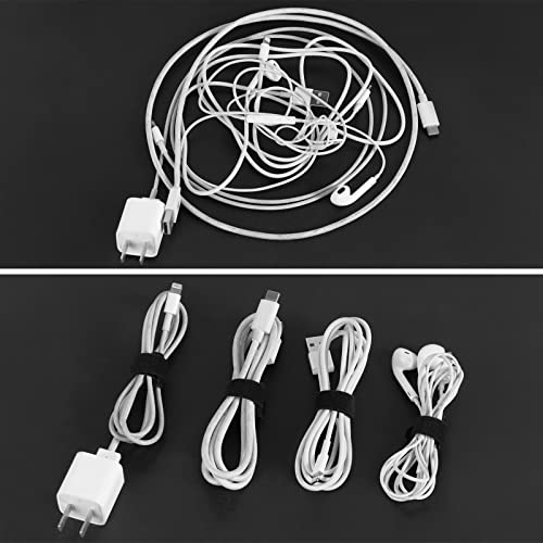 Vaincre 80Pcs Cable Ties Reusable - 6 Inches Wire Ties Adjustable Cord Ties Microfiber Cable Straps Cord Organizer Ties, Hook Loop Cable Management Ties For Organizing Home Office Cables #TOP2