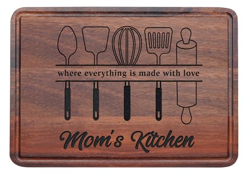 Mothers Day Gift for Women, Personalized Cutting Board for Mom, Grandma, Custom Engraved Kitchen Gift, Customized Mom and Grandma Gift from Daughter, Son, Kitchen Sign with Stand, Home Decor Gift