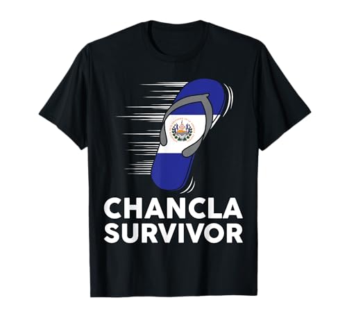 Chancla Survivor El Salvador Funny Salvadoran Flag Spanish T-Shirt