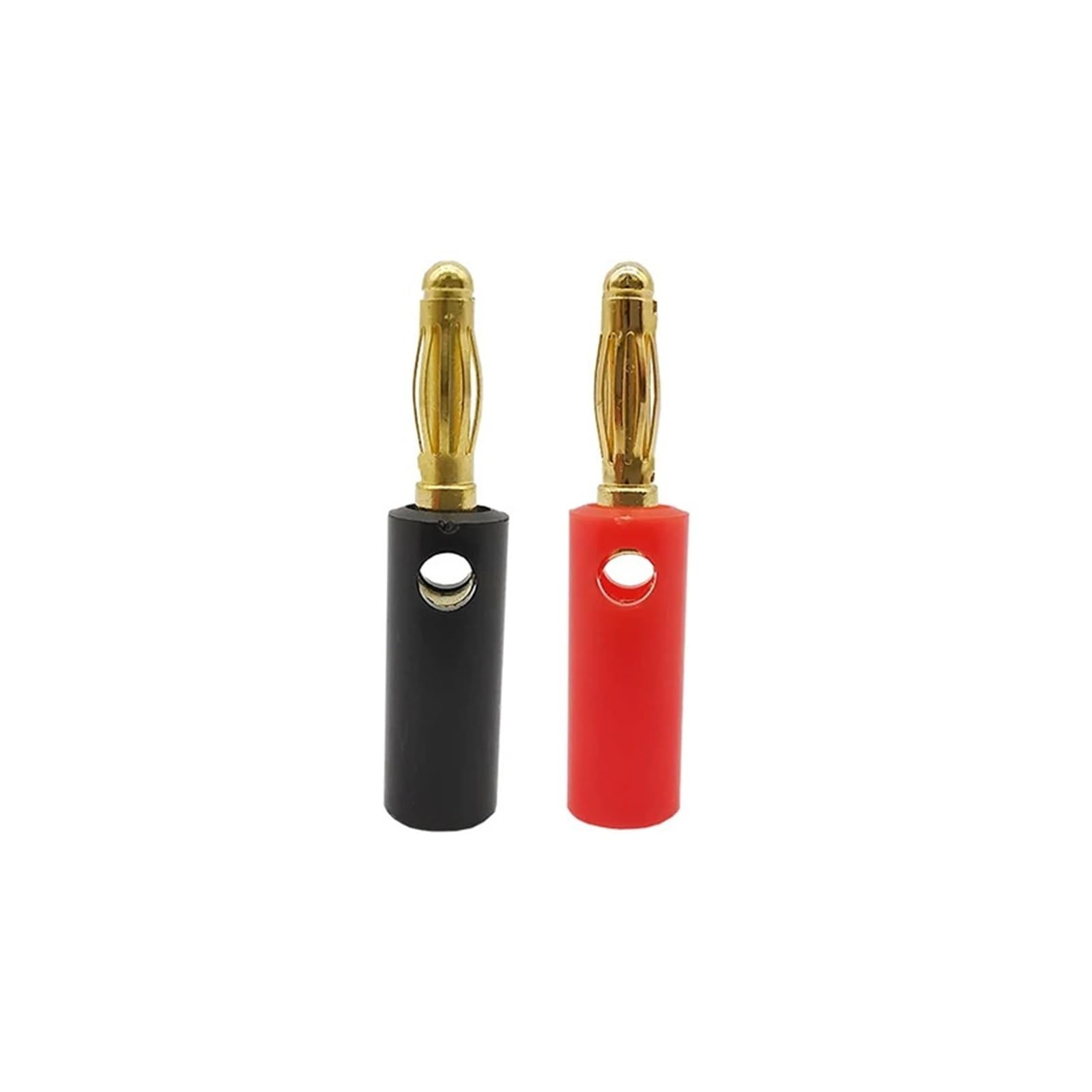 Lot de 10 fiches banane à vis plaquées or de 4 mm pour haut-parleur Rouge et noir