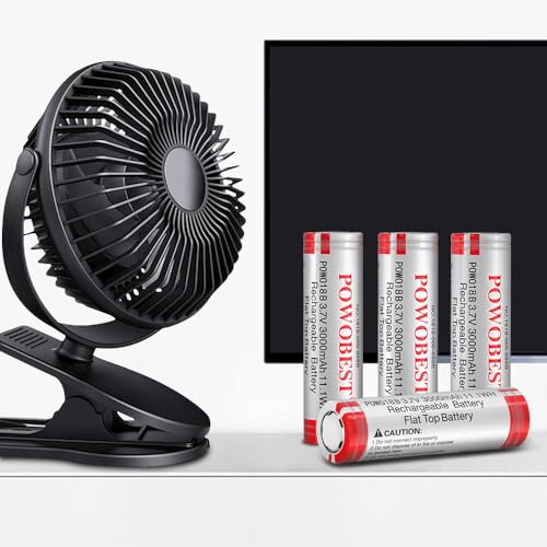 POWOBEST 3000mAh Wiederaufladbarer NiMH 3.7VAkku,POWO18B Flat Top Batterie Mit Batterieschutzbox, NO:1818-666-888B Batterie,für kleinen Lüfter,LED Stirnlampe,Produktpatentnummer:015037694-0001(4 Pack)