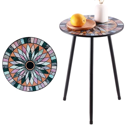 Party Zealot 1 Pack Metal Mosaic Round Side Table Small