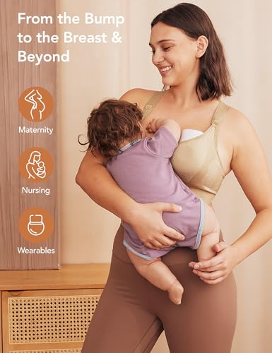 Image of HOFISH Womens Seamless Maternity Sleep Bras Breastfeeding Everyday Bra 3 Pack