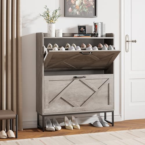 Nicetree Shoe Cabinet Storage for Entryway,Narrow Shoe Storage Cabinet, Space-Saving