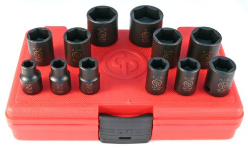 Chicago Pneumatic SS3012-3/8 Inch Square Drive, SAE, Standard, 6 Point, Impact Socket Set (12 PCS)