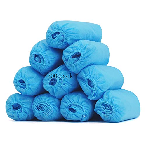 Amazqi Shoe Covers Disposable, 200 Pack (100 Pairs) Non-Woven Booties for Shoe Covers Non Slip Durable Shoes Covers for Indoor Home, Floors,Carpet and Shoes Protector Covers