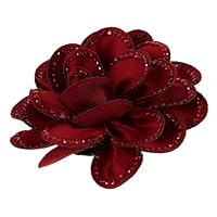 LRXIYODE Removable Red Rose Shoe Flower Clips with Sparkling Rhinestones Alloy Polyester Material Elegant Winter Shoe Charms for Women Heeled Sandals and Boots Fashionable Accessories